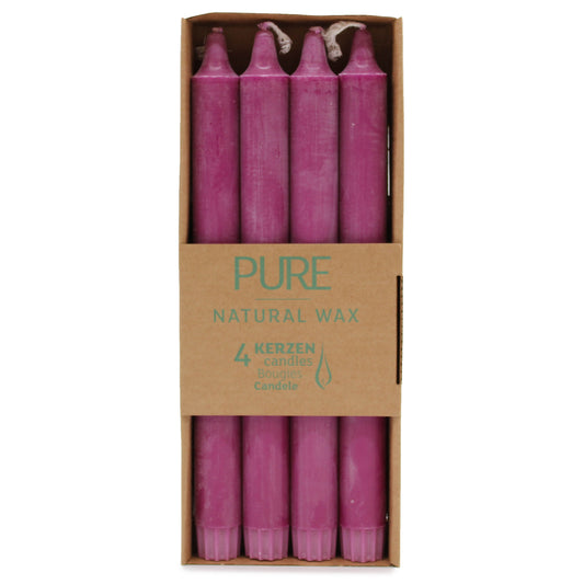 Pure Natural Wax Dinner Candle Fushcia