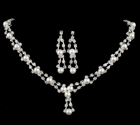 Pearl Necklace & Earring Set