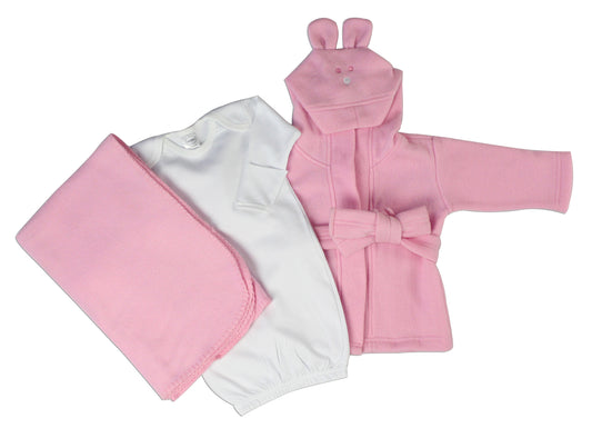 Newborn Baby Girls 3 Pc Layette Set