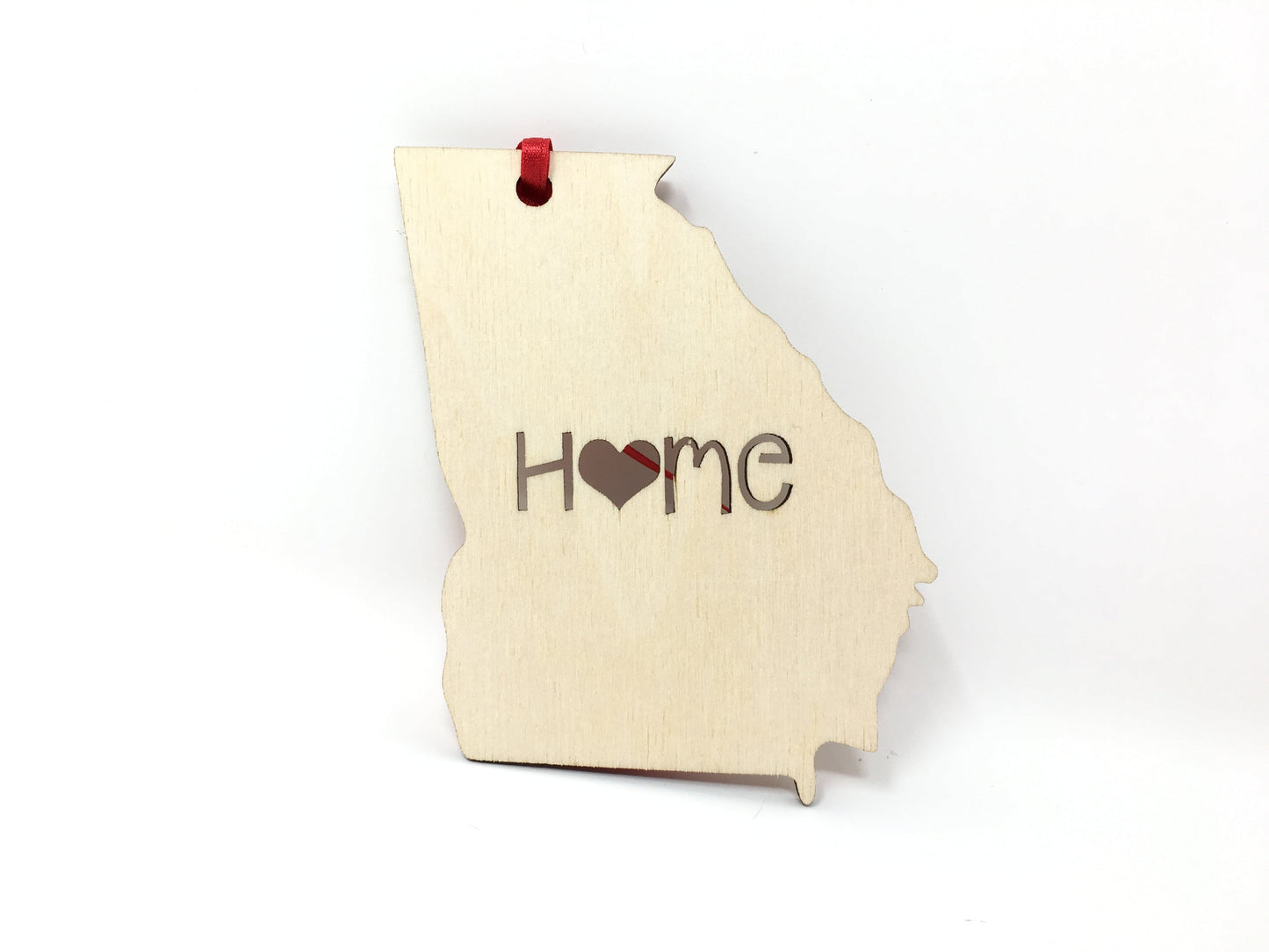 Georgia State Wood Christmas Ornament