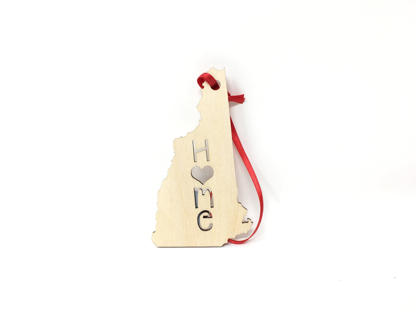 New Hampshire State Wood Christmas Ornament