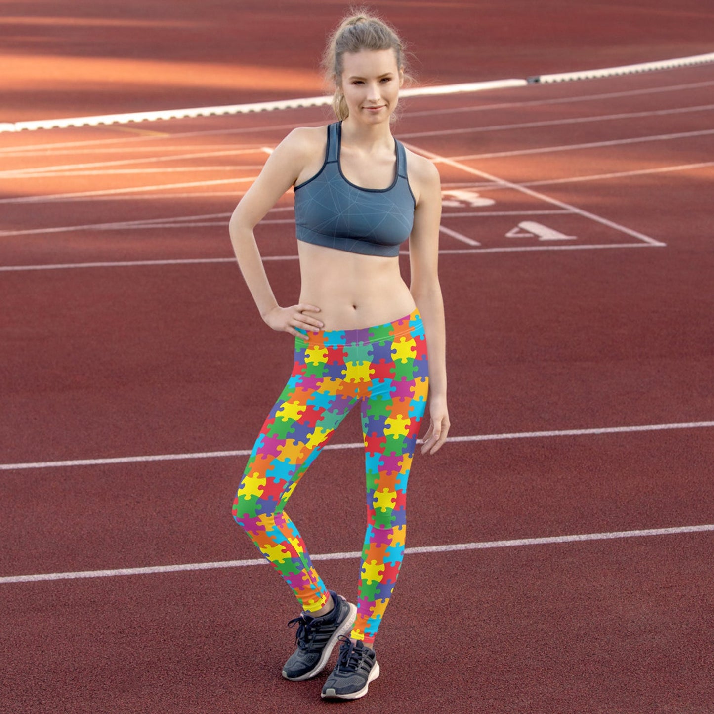 Womens Colorful Jigsaw Puzzle Leggings