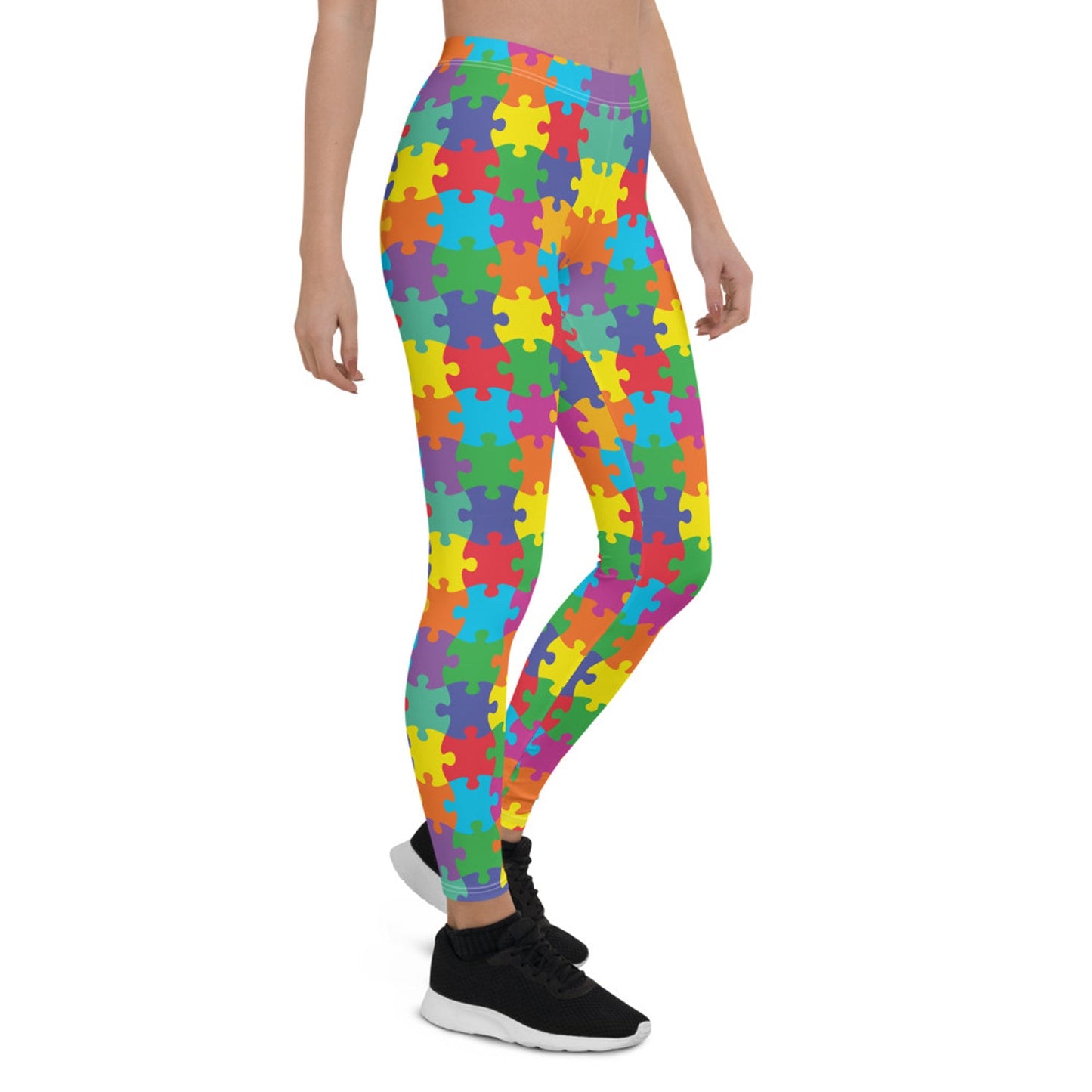 Womens Colorful Jigsaw Puzzle Leggings