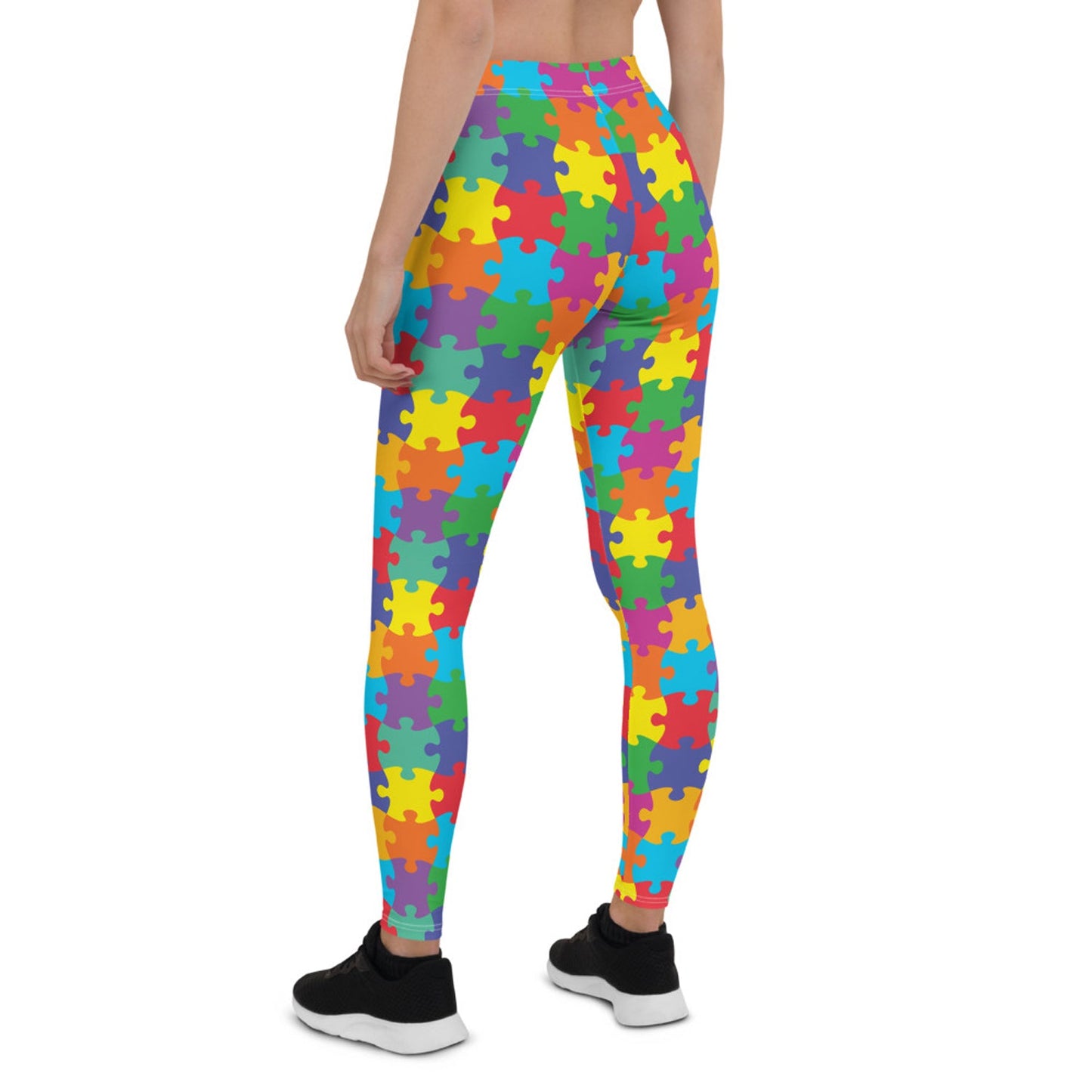 Womens Colorful Jigsaw Puzzle Leggings