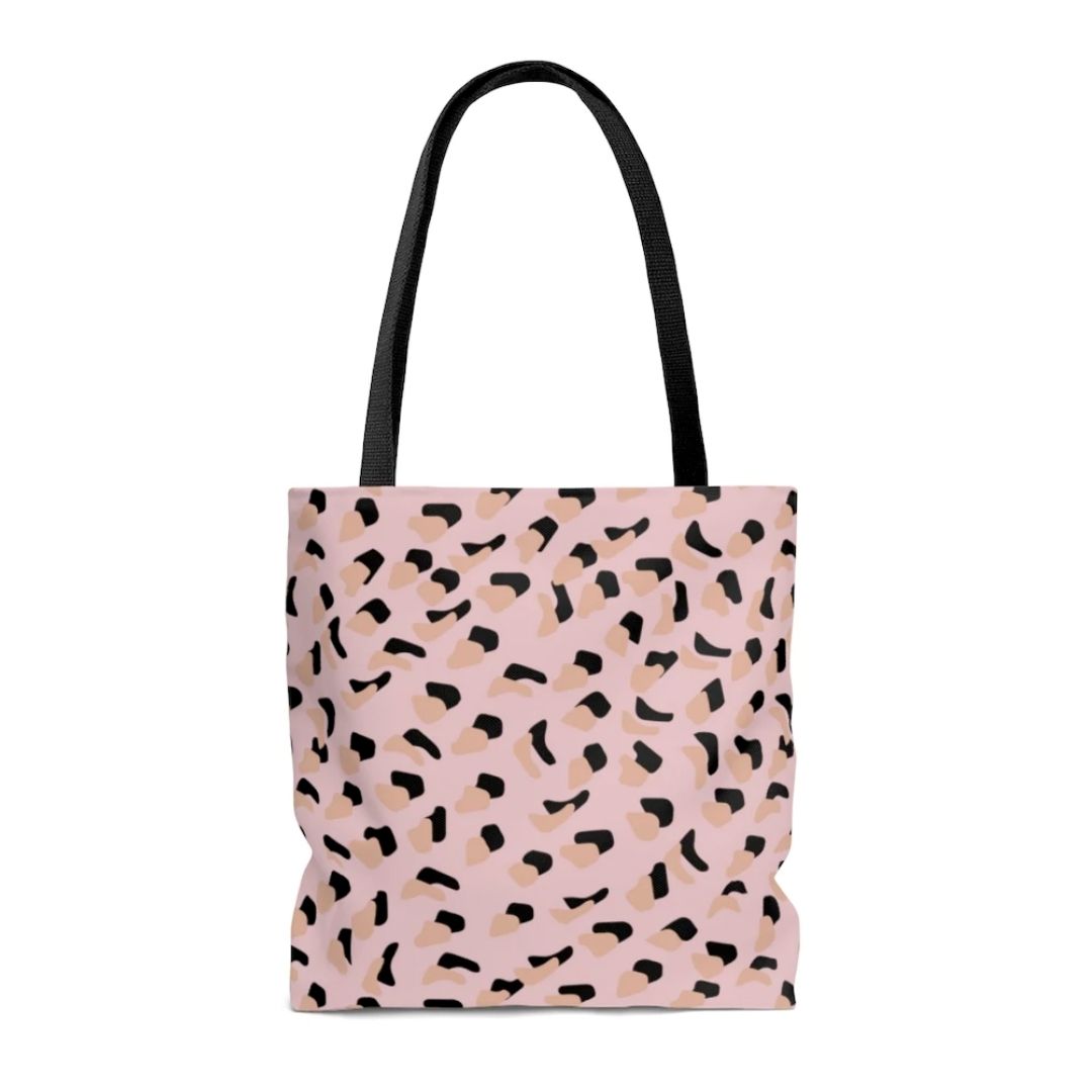 Pink Leopard Print Shopper Tote Bag Medium