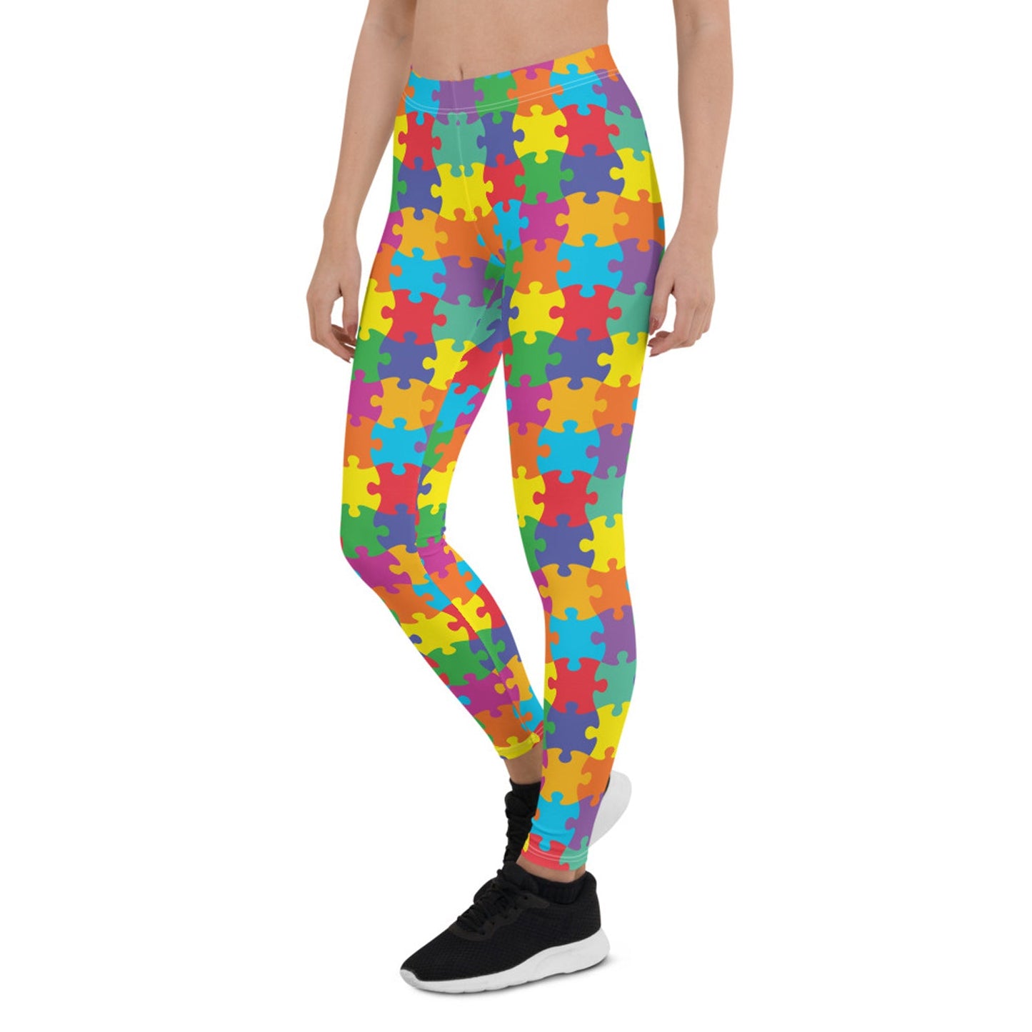 Womens Colorful Jigsaw Puzzle Leggings