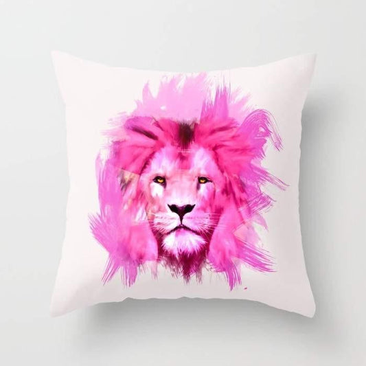 Pink Lion Cushion